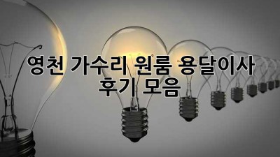 영천 가수리 원룸 용달이사 후기 모음