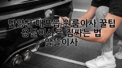 단양군 매포읍 원룸이사 꿀팁🍯 용달이사로 짐싸는 법! #알뜰이사
