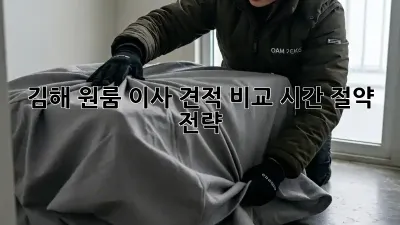 김해 원룸 이사 견적 비교: 시간 절약 전략